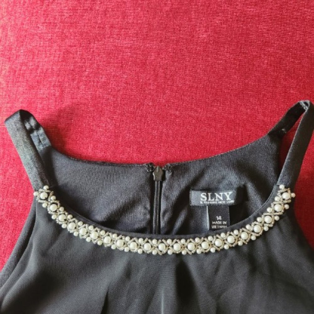 SL Fashions New York Black Evening Dress - Women's Size 14 NWT - Picture 3 of 3